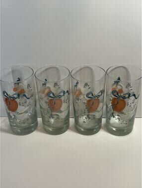International China Marmalade Goose Fruit Tall Tumblers Set of 4 Country Kitchen